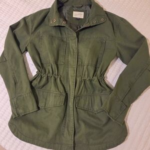 Universal Thread Women's Grunge Camo Military Cargo Utility Drawstring Jacket S
